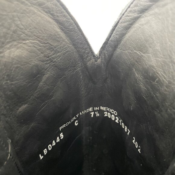 Lane Santorini Womens Cowboy Boots 7.5 Black Gray Western Cowgirl Mid Calf Tall - Picture 9 of 11